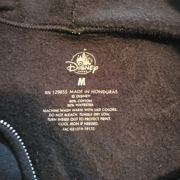 DISNEY Halloween 2019 Black Hooded Zip Up Size M - Picture 11 of 11